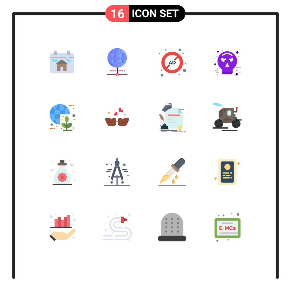Universal Icon Symbols Group of 16 Modern Flat Colors of global guy fawkes ad face protection Editable Pack of Creative Vector Design Elements