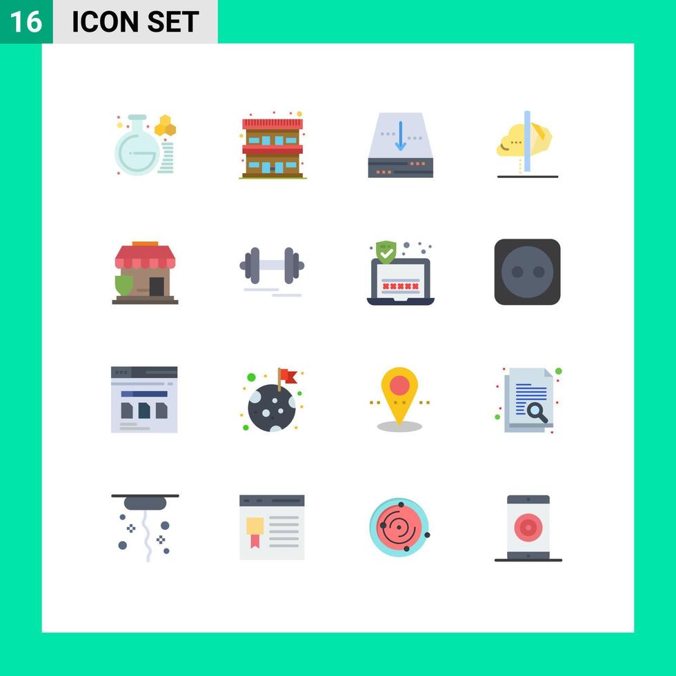 conjunto de 16 iconos de interfaz de usuario modernos signos de símbolos para información de seguros archivo imaginación creatividad paquete editable de elementos de diseño de vectores creativos
