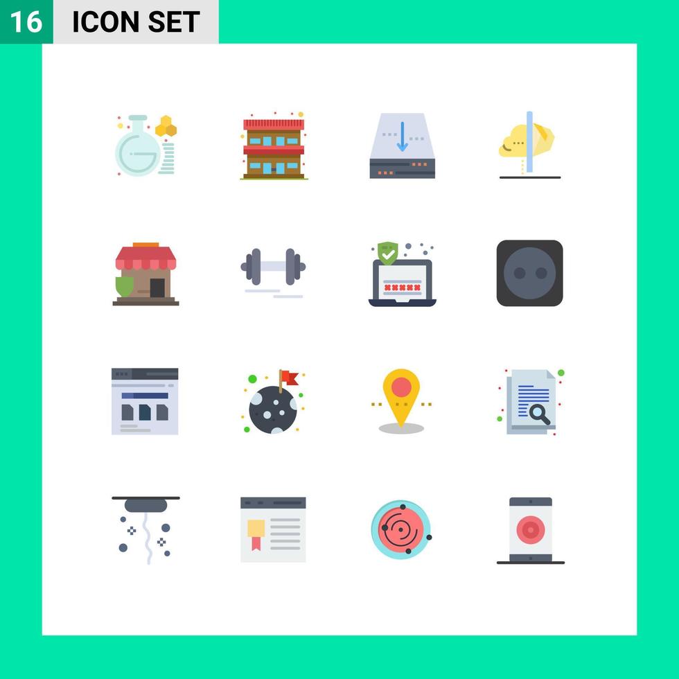 Set of 16 Modern UI Icons Symbols Signs for insurance insight archive imagination creativity Editable Pack of Creative Vector Design Elements