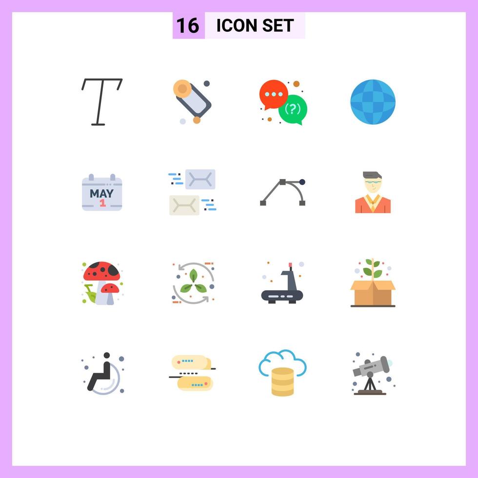 16 Creative Icons Modern Signs and Symbols of address day service date search Editable Pack of Creative Vector Design Elements