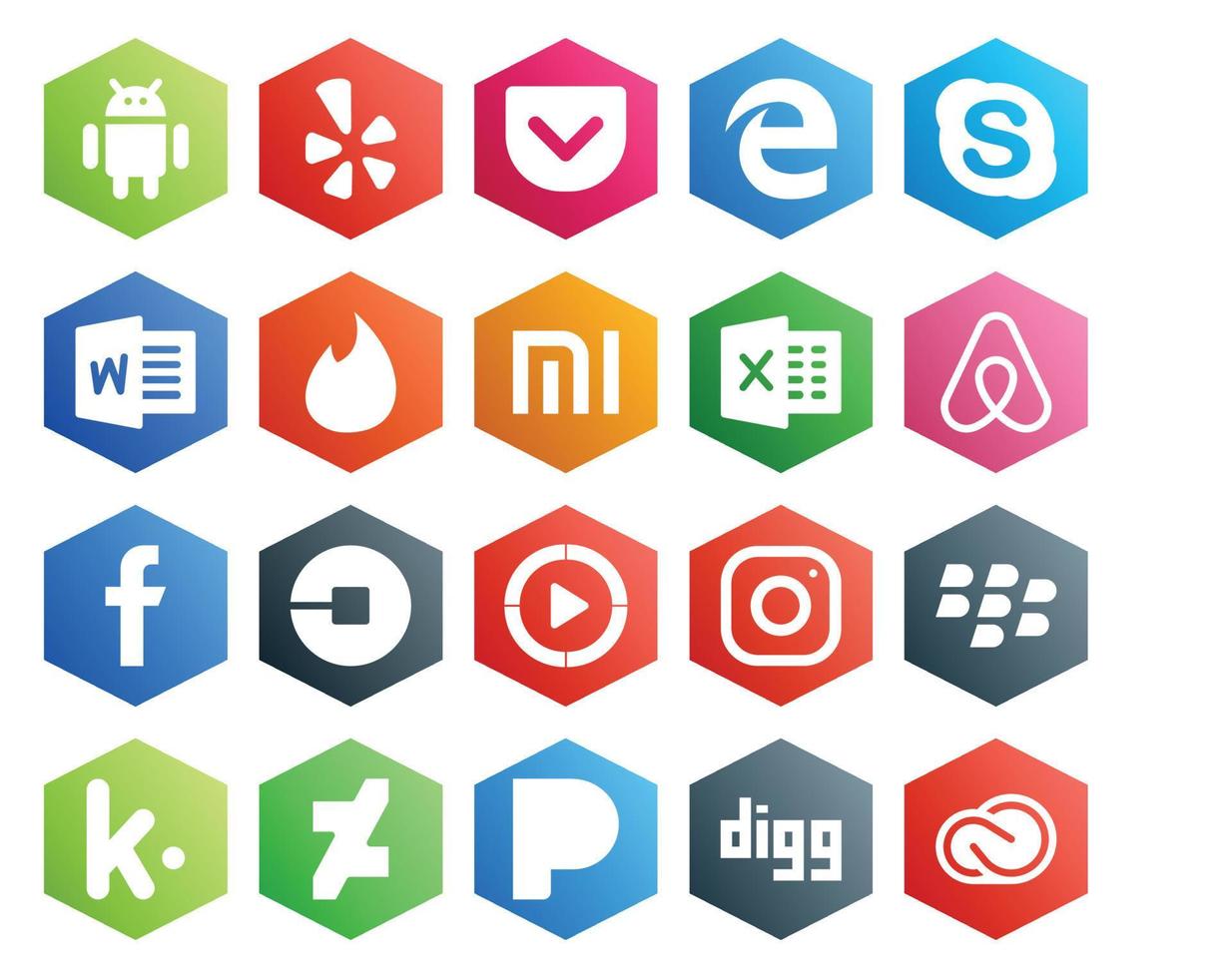 20 Social Media Icon Pack Including instagram windows media player xiaomi driver uber vector