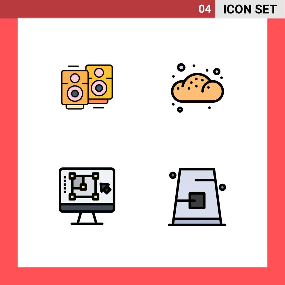 4 Creative Icons Modern Signs and Symbols of love wedding decrease specker bun enhance Editable Vector Design Elements