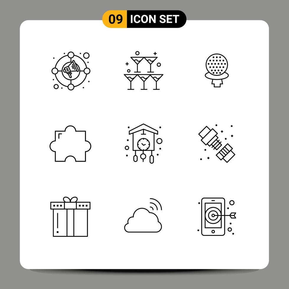 9 Creative Icons Modern Signs and Symbols of clock clock golf plugin add on Editable Vector Design Elements