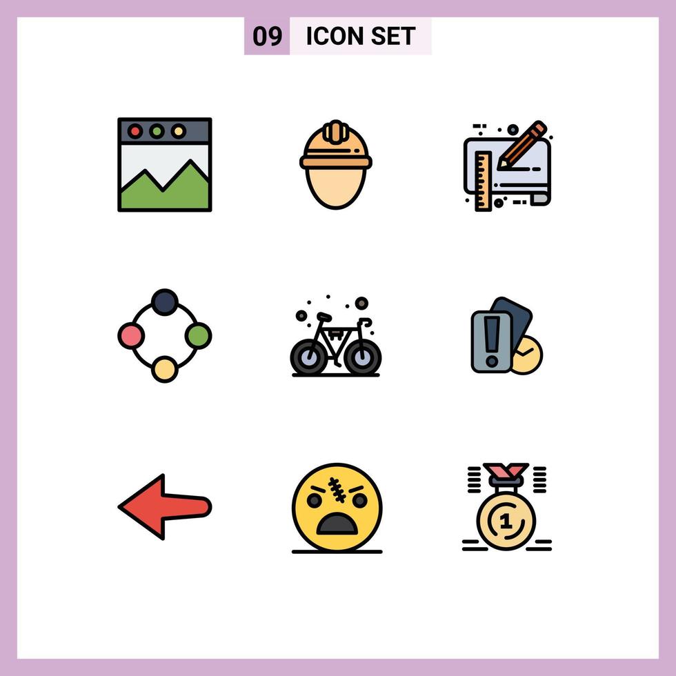 paquete de iconos de vector de stock de 9 signos y símbolos de línea para elementos de diseño de vector editables de regla de juguete de bebé de impresión azul de la infancia de juguete