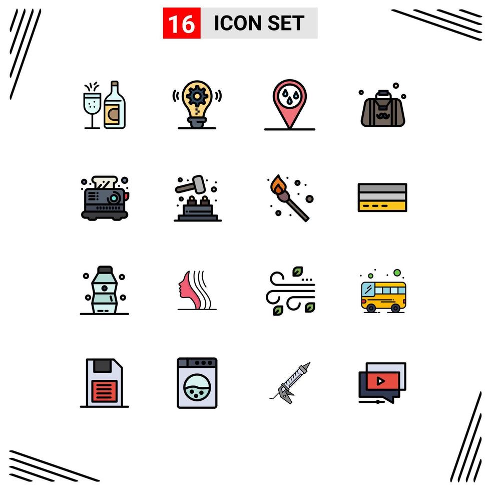 Stock Vector Icon Pack of 16 Line Signs and Symbols for electrical gentleman forecast fathers day dad Editable Creative Vector Design Elements