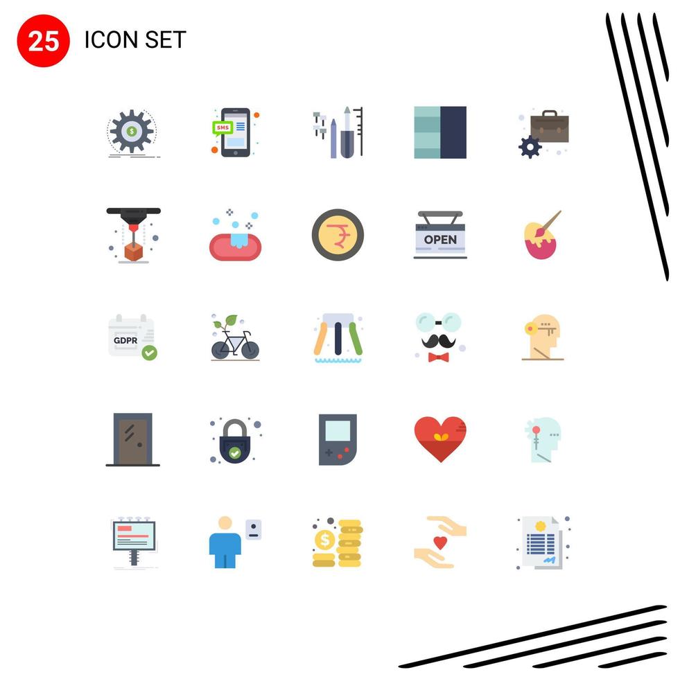 25 Flat Color concept for Websites Mobile and Apps finance briefcase chat layout equipment Editable Vector Design Elements