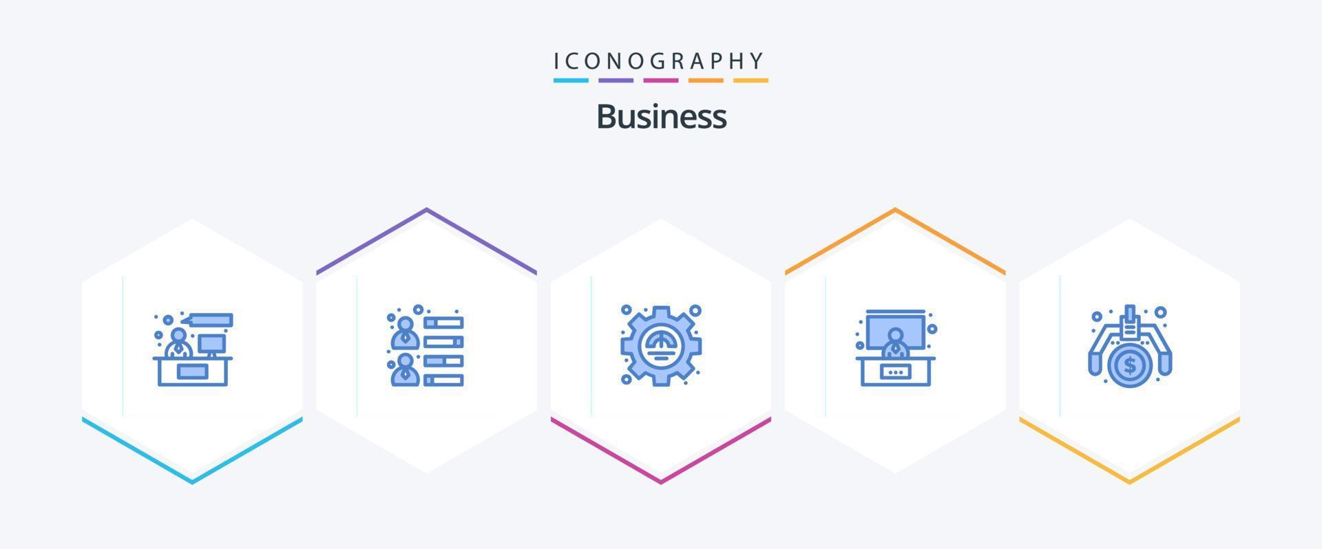 Business 25 Blue icon pack including money. financial. efficiency