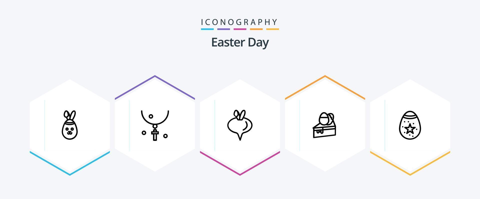 Easter 25 Line icon pack including easter. bird. food. egg. dessert vector