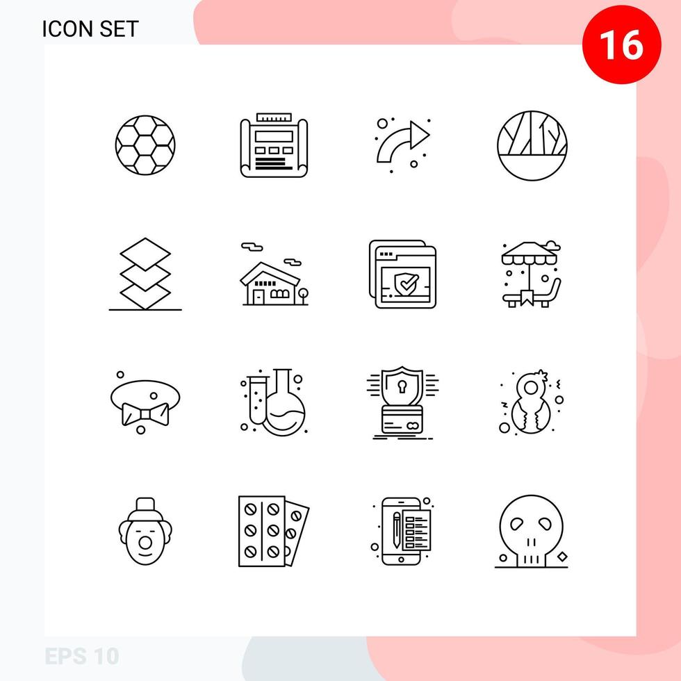 Universal Icon Symbols Group of 16 Modern Outlines of skin wound infection layout infected wound right Editable Vector Design Elements