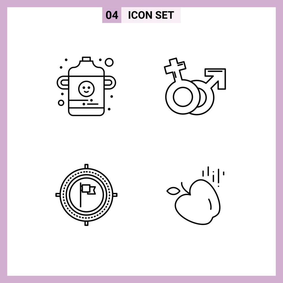 4 User Interface Line Pack of modern Signs and Symbols of baby business gender male flag Editable Vector Design Elements