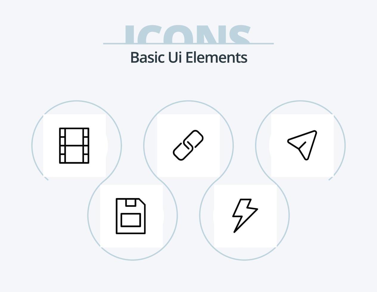 Basic Ui Elements Line Icon Pack 5 Icon Design. stopwatch. camposs. paper. media. pause vector