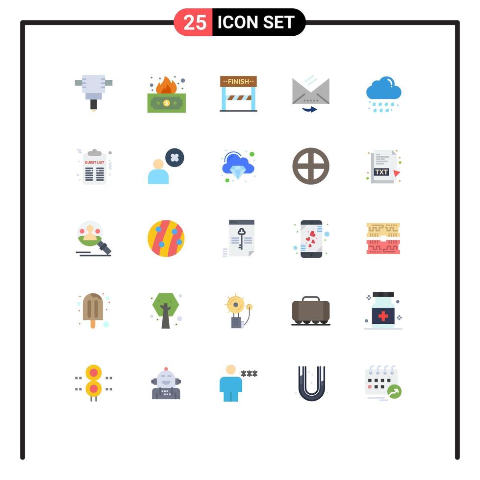 Modern Set of 25 Flat Colors and symbols such as celebration rain game drop reply Editable Vector Design Elements