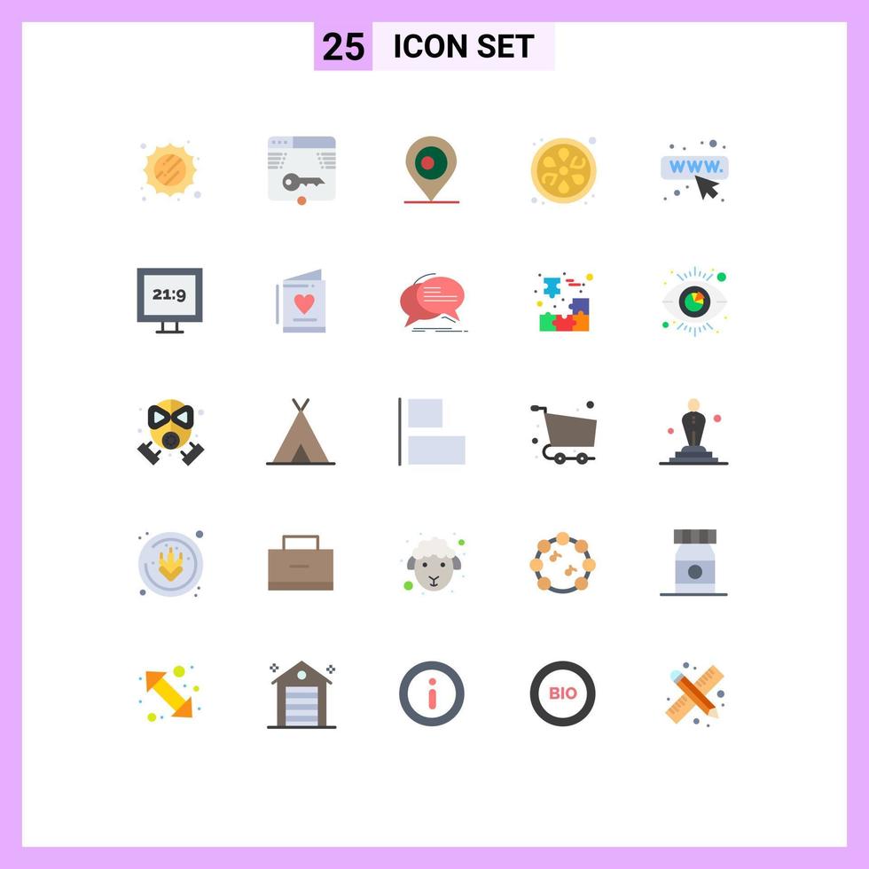 Set of 25 Vector Flat Colors on Grid for aspect ratio web location seo sauna Editable Vector Design Elements