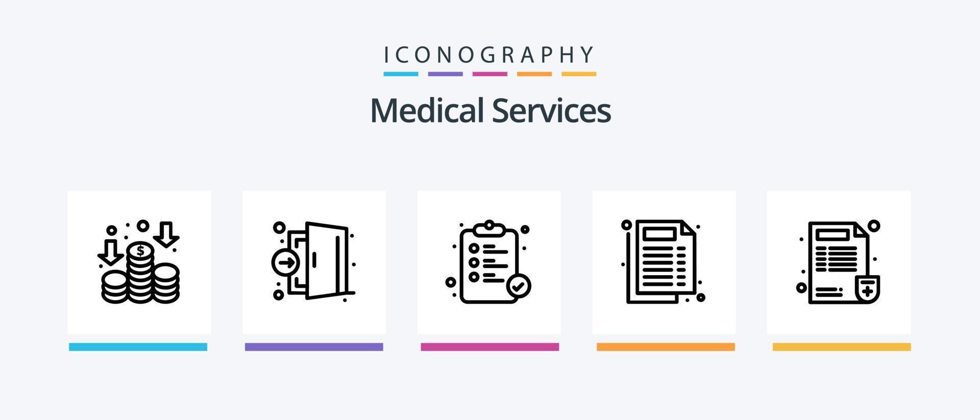 Medical Services Line 5 Icon Pack Including . graph. medical. chart. medical. Creative Icons Design vector