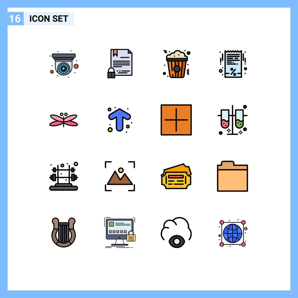 Set of 16 Modern UI Icons Symbols Signs for dragon invoice internet black friday food Editable Creative Vector Design Elements