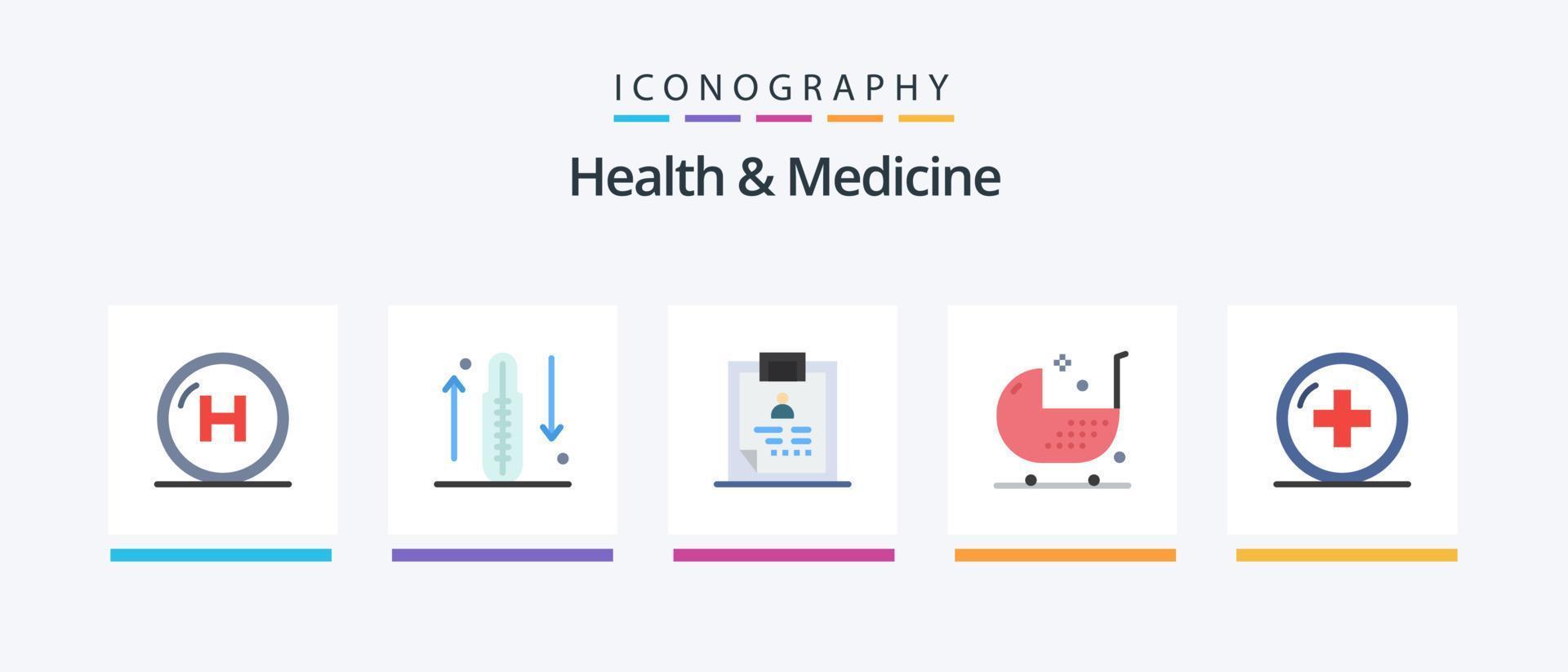 Paquete de 5 iconos planos de salud y medicina que incluye enfermedades. bebé. salud. paciente. salud. diseño de iconos creativos vector