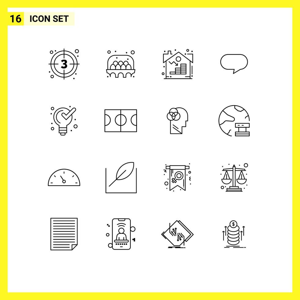 16 Universal Outline Signs Symbols of management chatting food chat asset Editable Vector Design Elements