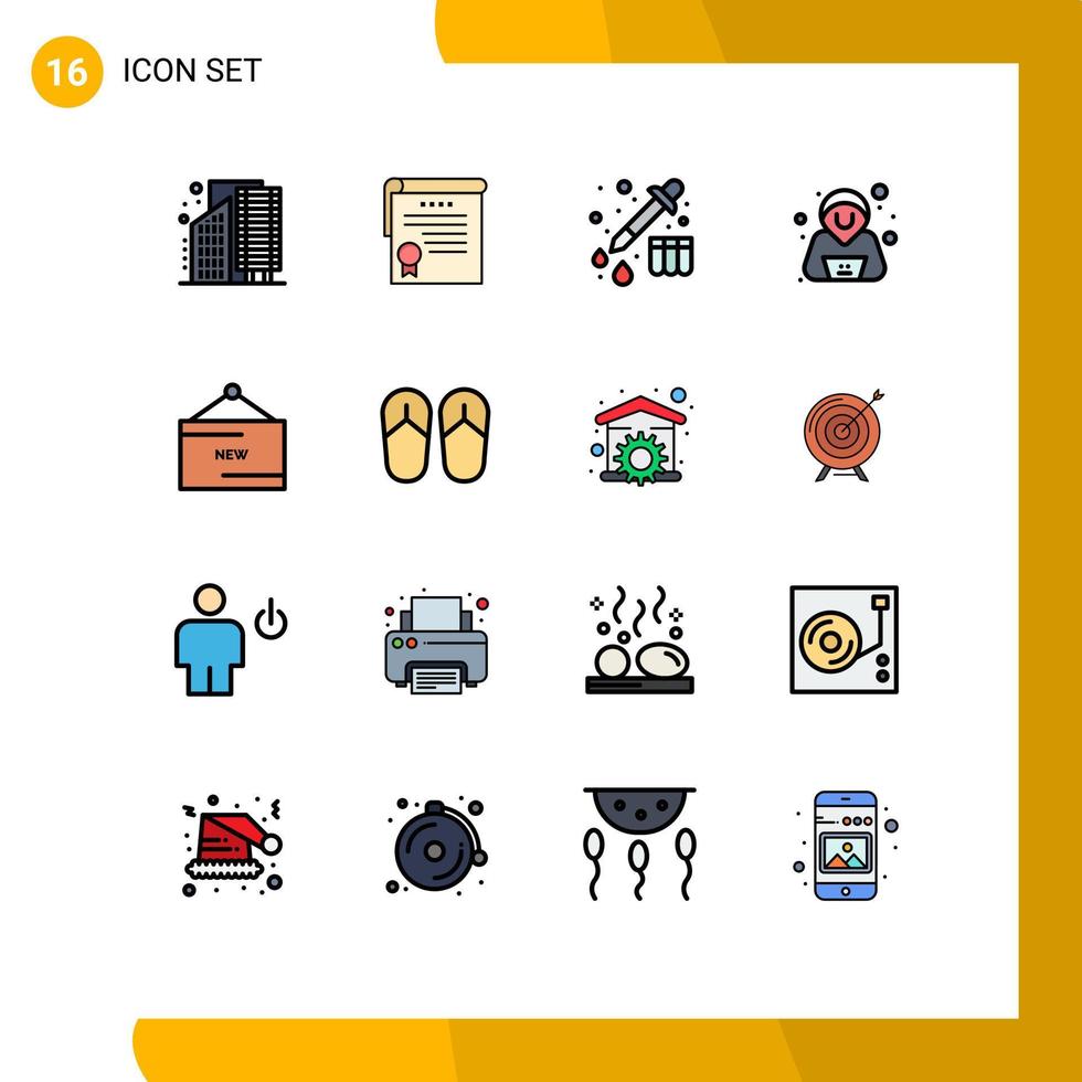 16 iconos creativos signos y símbolos modernos de la nueva seguridad de premios de comercio electrónico confirman elementos de diseño de vectores creativos editables