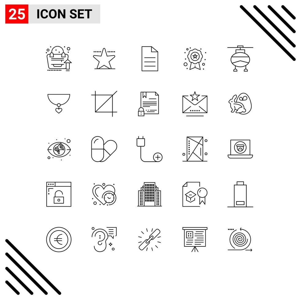 Pictogram Set of 25 Simple Lines of transportation helicopter data school pupil Editable Vector Design Elements