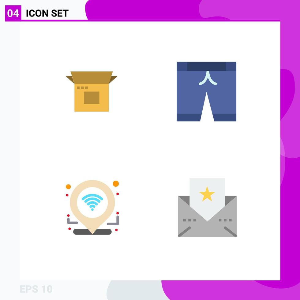4 Flat Icon concept for Websites Mobile and Apps product release gps product sport connection Editable Vector Design Elements