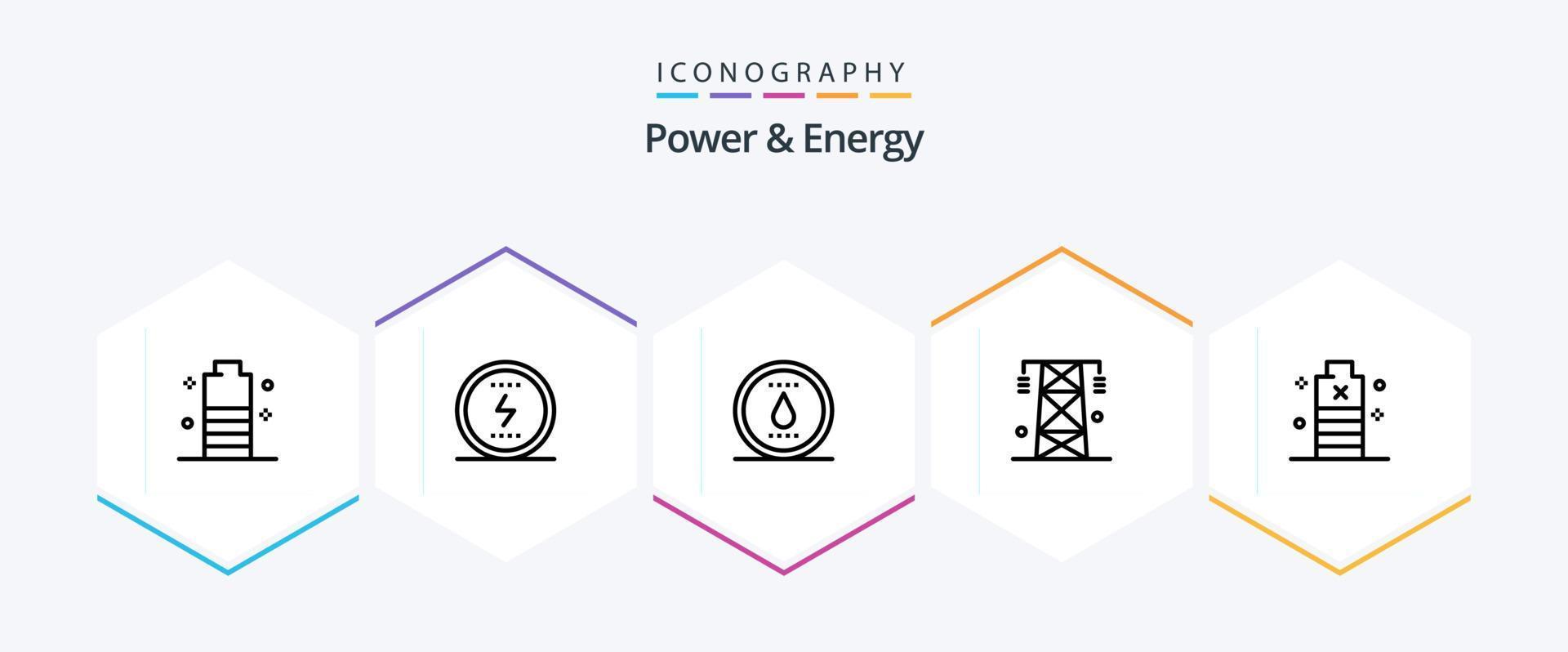 Power And Energy 25 Line icon pack including power. energy. seo. electricity. power vector