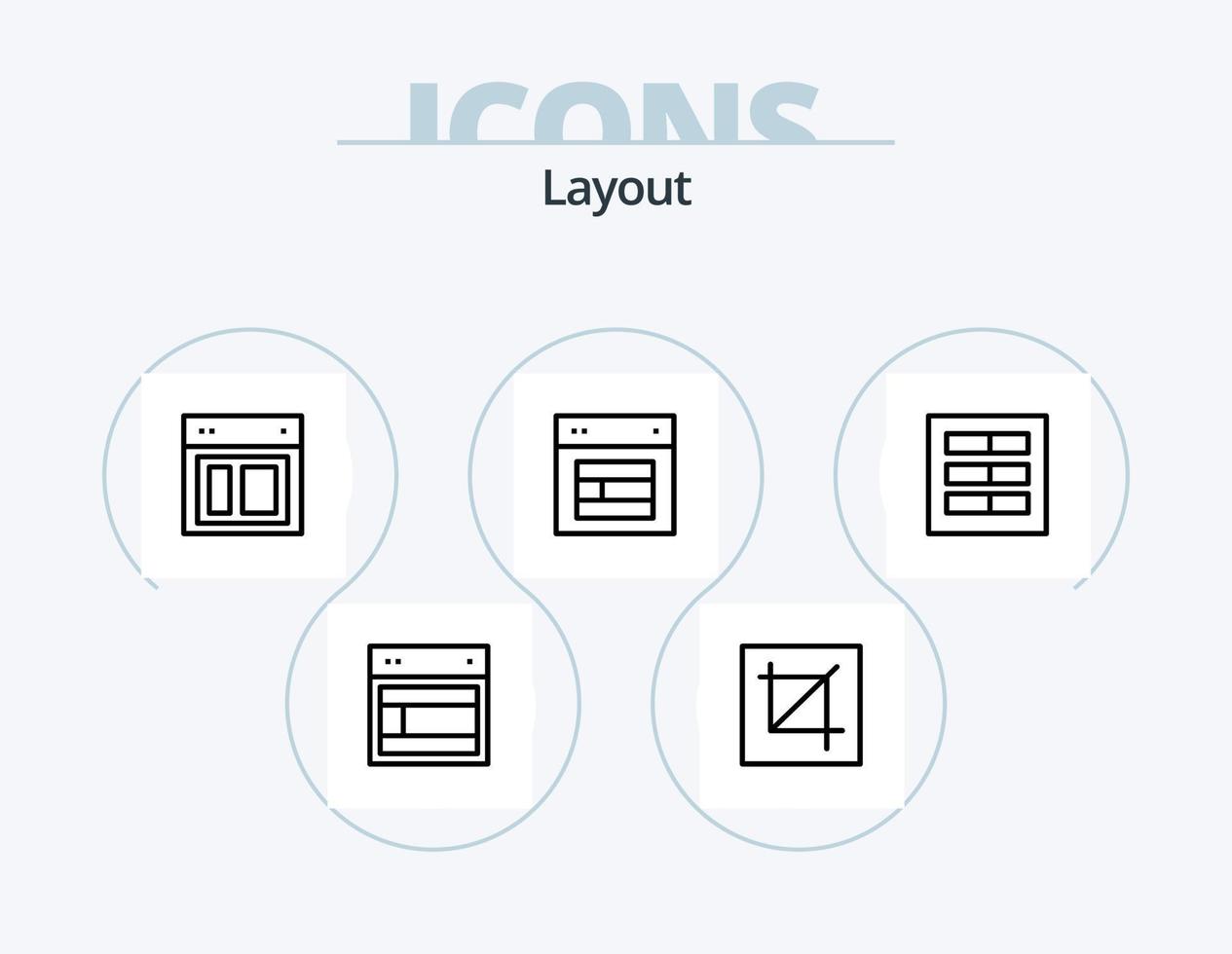 Layout Line Icon Pack 5 Icon Design. cancel. popup. design. links. grid vector