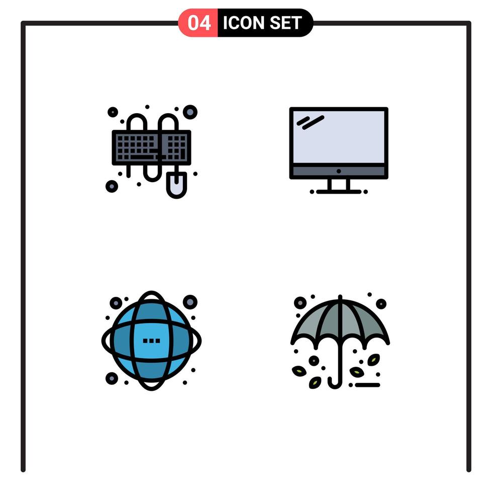 4 iconos creativos signos y símbolos modernos de datos de entrada información del dispositivo del mouse elementos de diseño vectorial editables vector