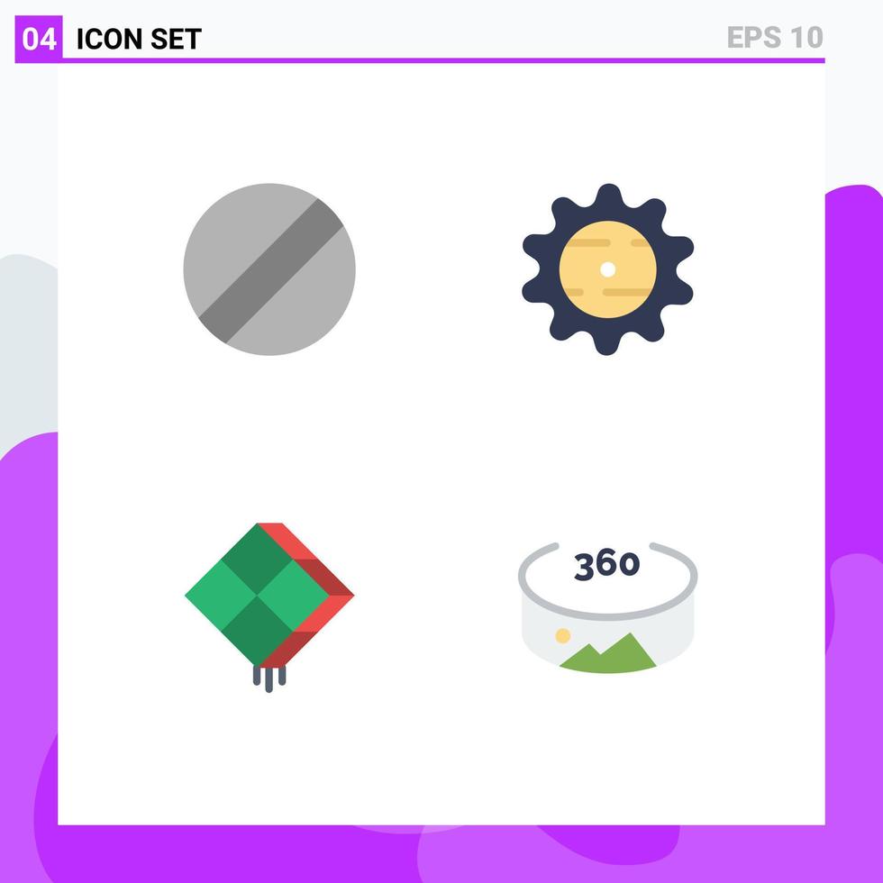 Pack of 4 Modern Flat Icons Signs and Symbols for Web Print Media such as blade ramadhan cap decoration panorama Editable Vector Design Elements