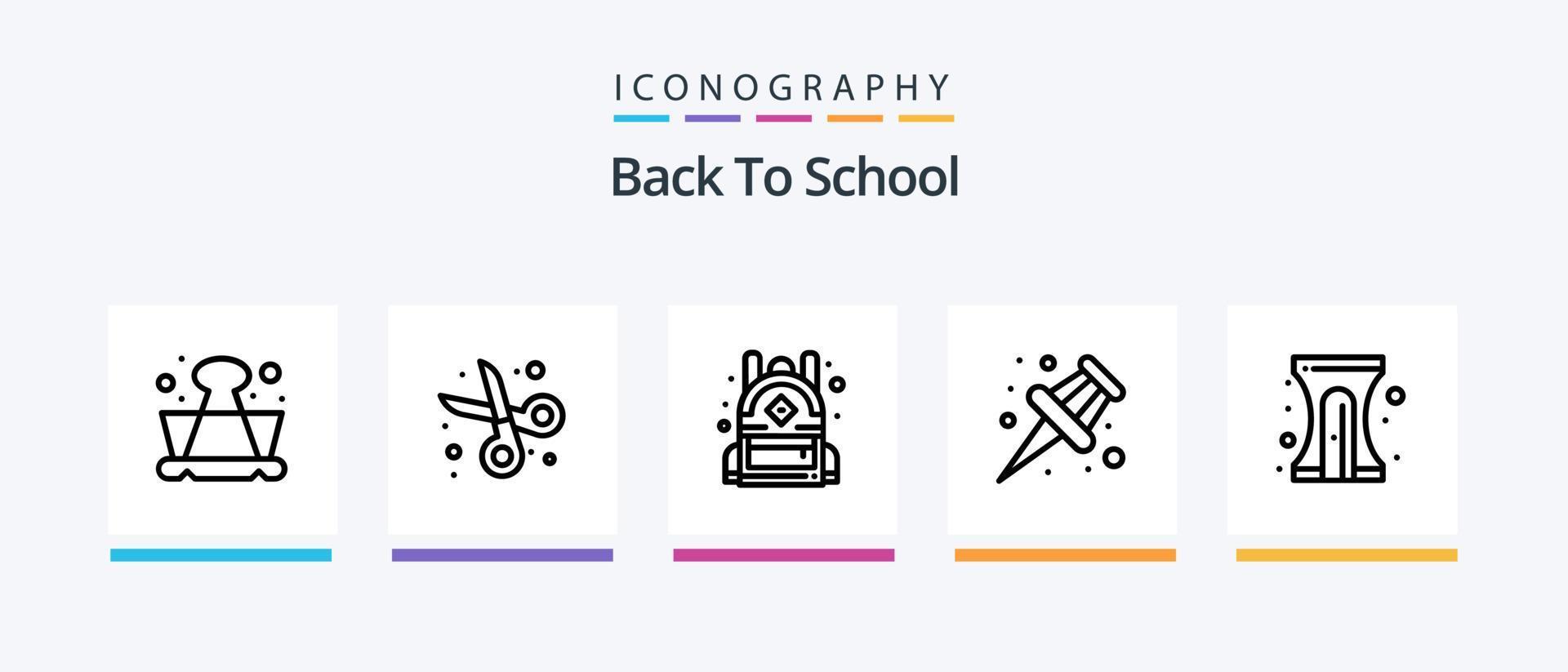 Back To School Line 5 Icon Pack Including . fast. notepad. drink. pencil. Creative Icons Design vector