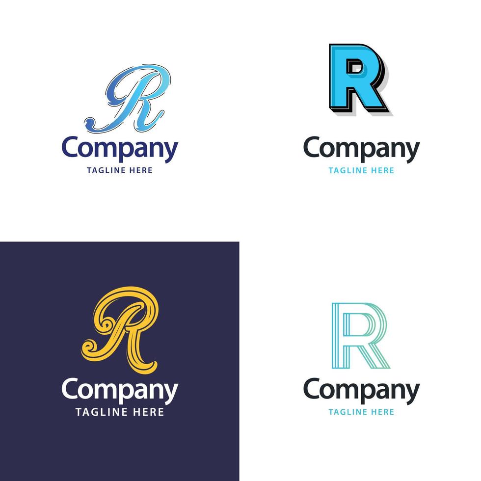 Letter R Big Logo Pack Design Creative Modern logos design for your business vector
