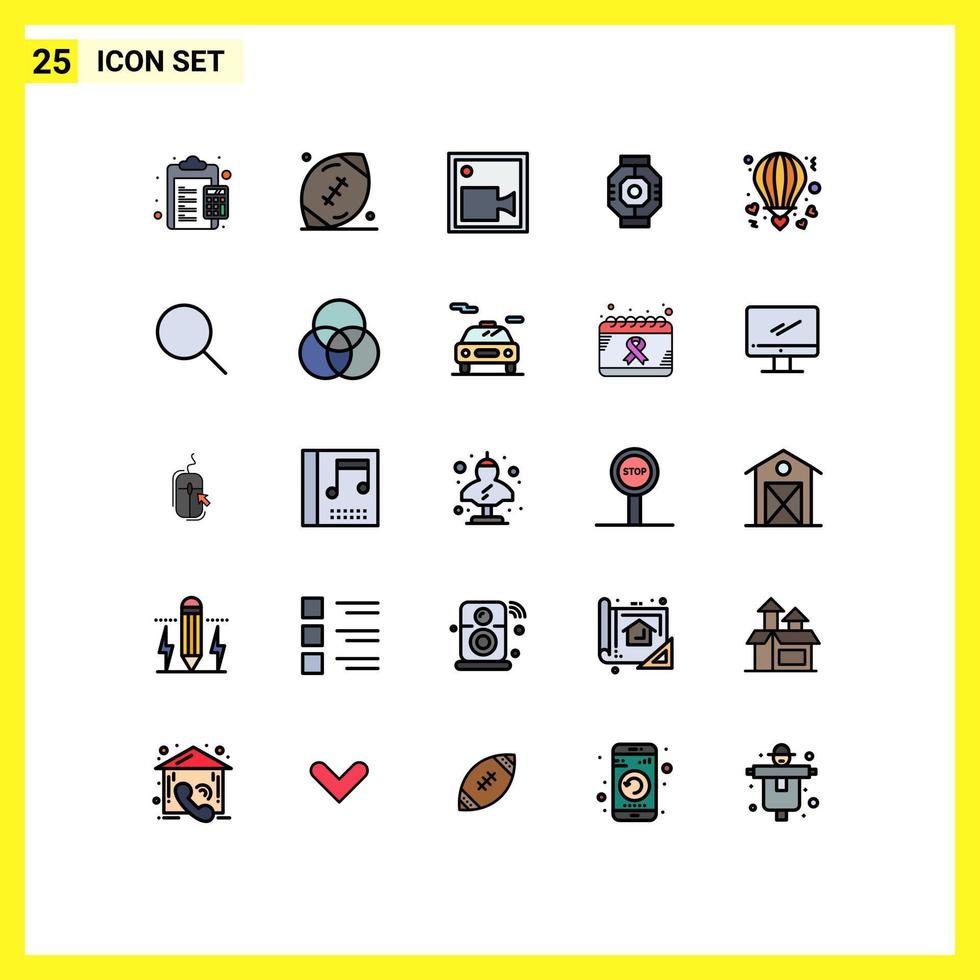 conjunto de 25 iconos de interfaz de usuario modernos signos de símbolos para elementos de diseño de vector editables de registro de esclusa de aire de juego de cápsula de módulo
