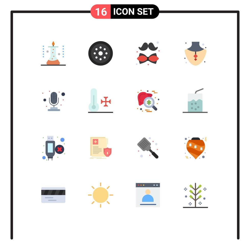 Stock Vector Icon Pack of 16 Line Signs and Symbols for jewelry diamond safety day tie Editable Pack of Creative Vector Design Elements