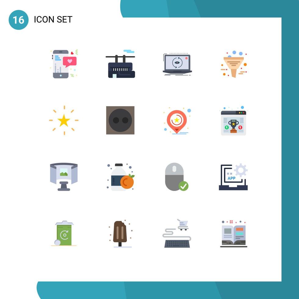 Set of 16 Modern UI Icons Symbols Signs for product filtering app data update Editable Pack of Creative Vector Design Elements
