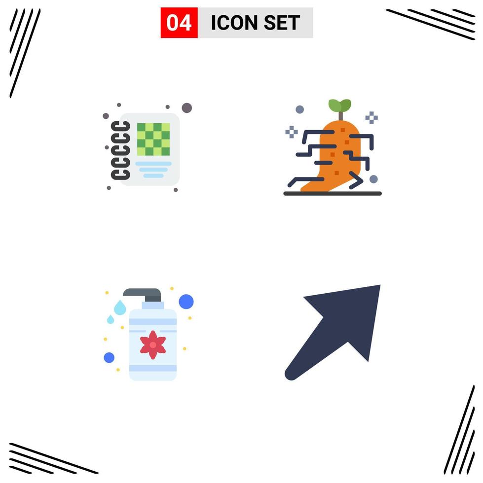 4 Thematic Vector Flat Icons and Editable Symbols of business spa drug therapy arrow Editable Vector Design Elements