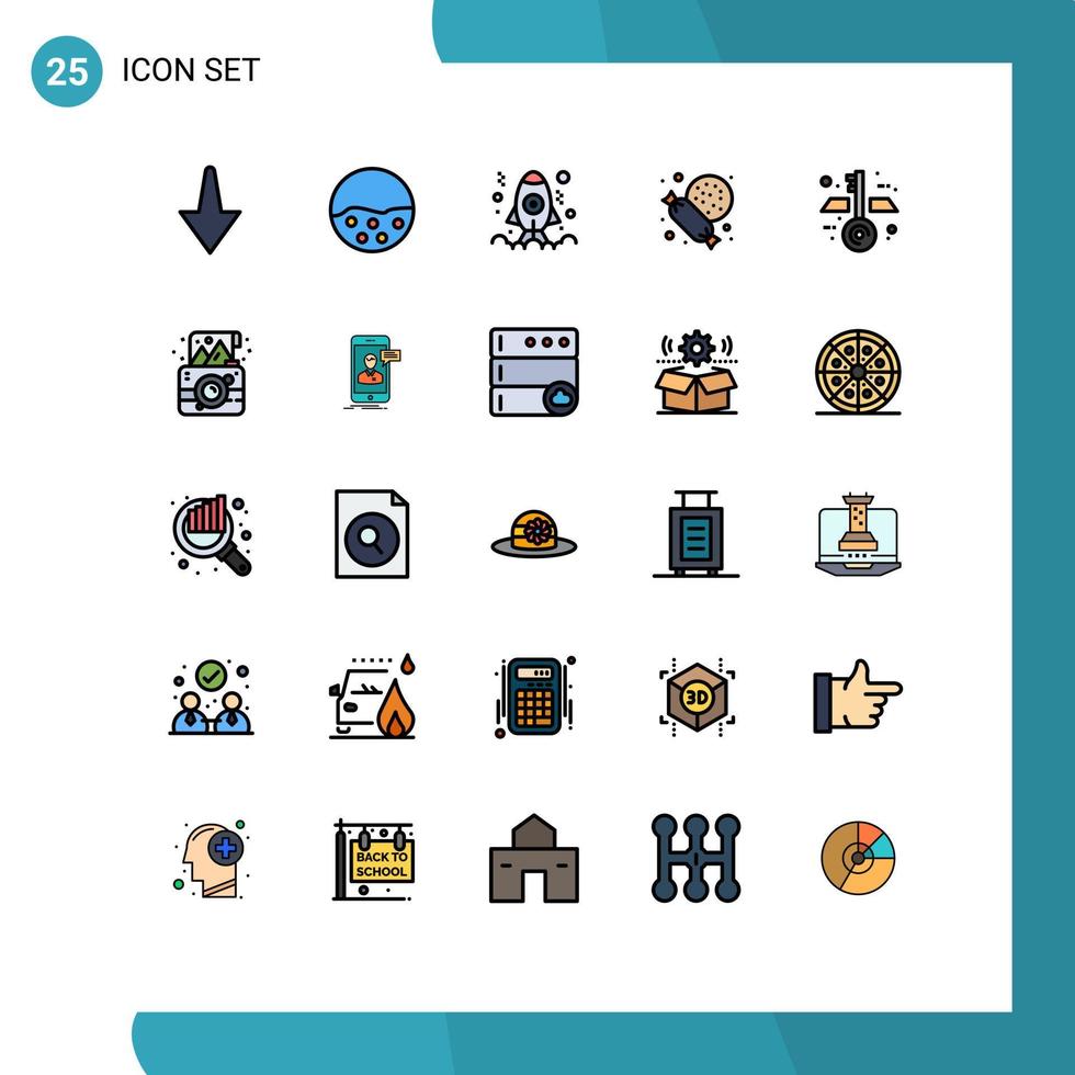 paquete de iconos vectoriales de stock de 25 signos y símbolos de línea para la arquitectura de codificación de planos de cumpleaños elementos de diseño vectorial editables dulces vector