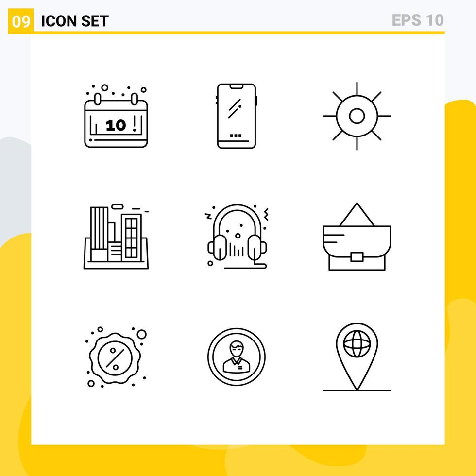 9 Creative Icons Modern Signs and Symbols of company polution iphone industry sun Editable Vector Design Elements