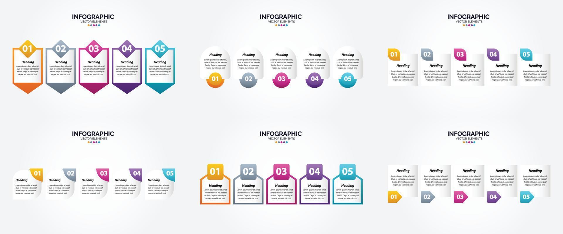 ilustración vectorial infografía conjunto de diseño plano para folleto publicitario y revista vector