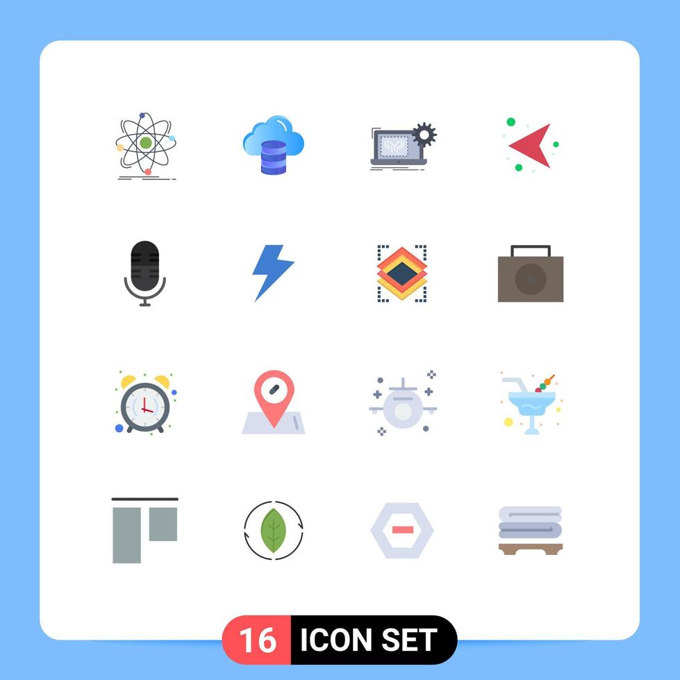 Flat Color Pack of 16 Universal Symbols of left direction dollar arrows engineering Editable Pack of Creative Vector Design Elements