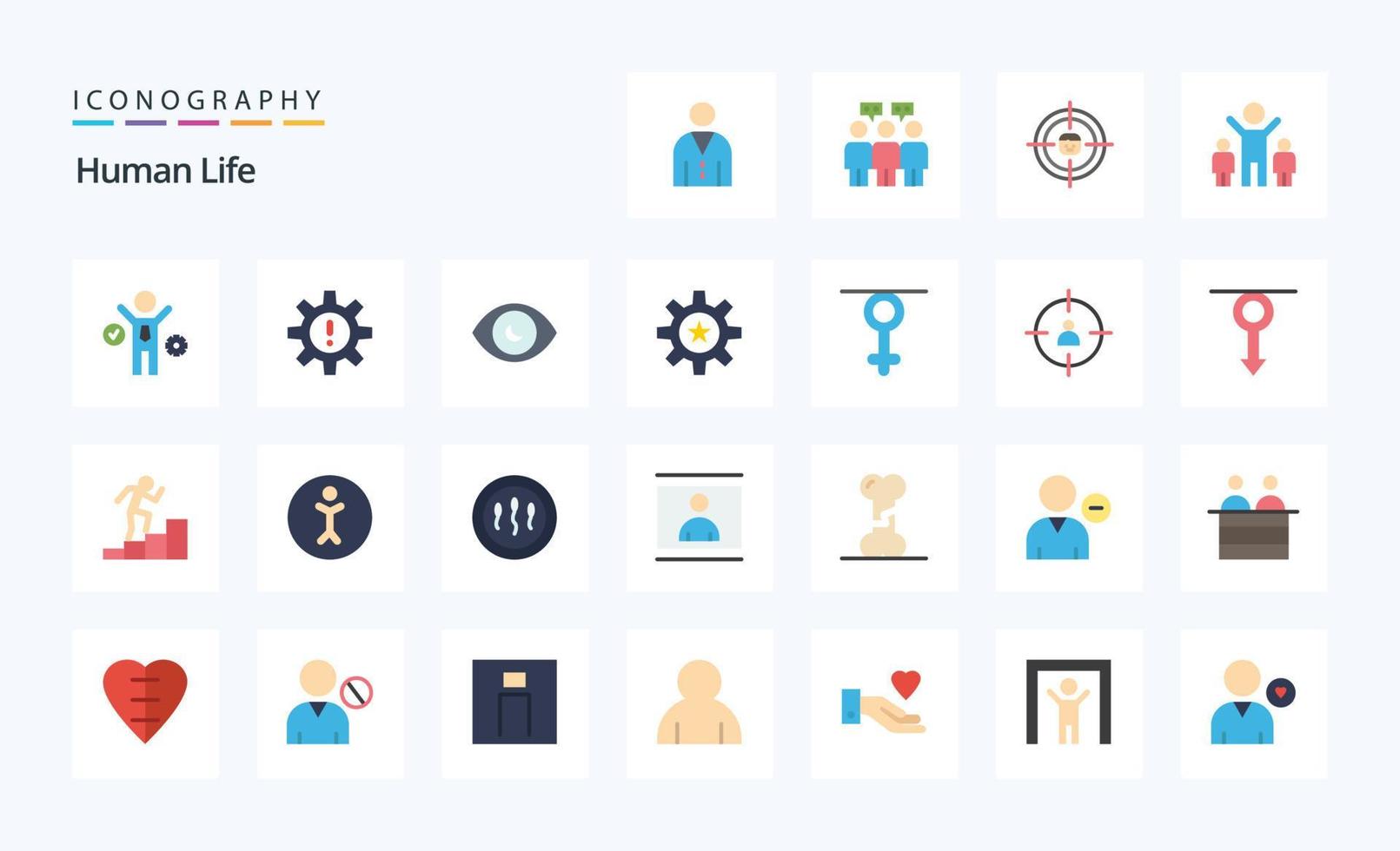25 Human Flat color icon pack vector