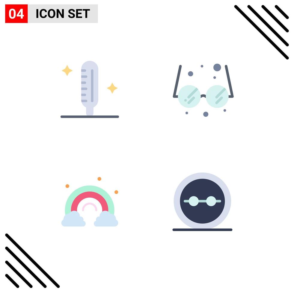 User Interface Pack of 4 Basic Flat Icons of cold spring thermometer education eye glasses Editable Vector Design Elements