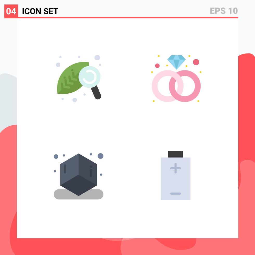 Set of 4 Modern UI Icons Symbols Signs for agriculture shape nature ring electric Editable Vector Design Elements