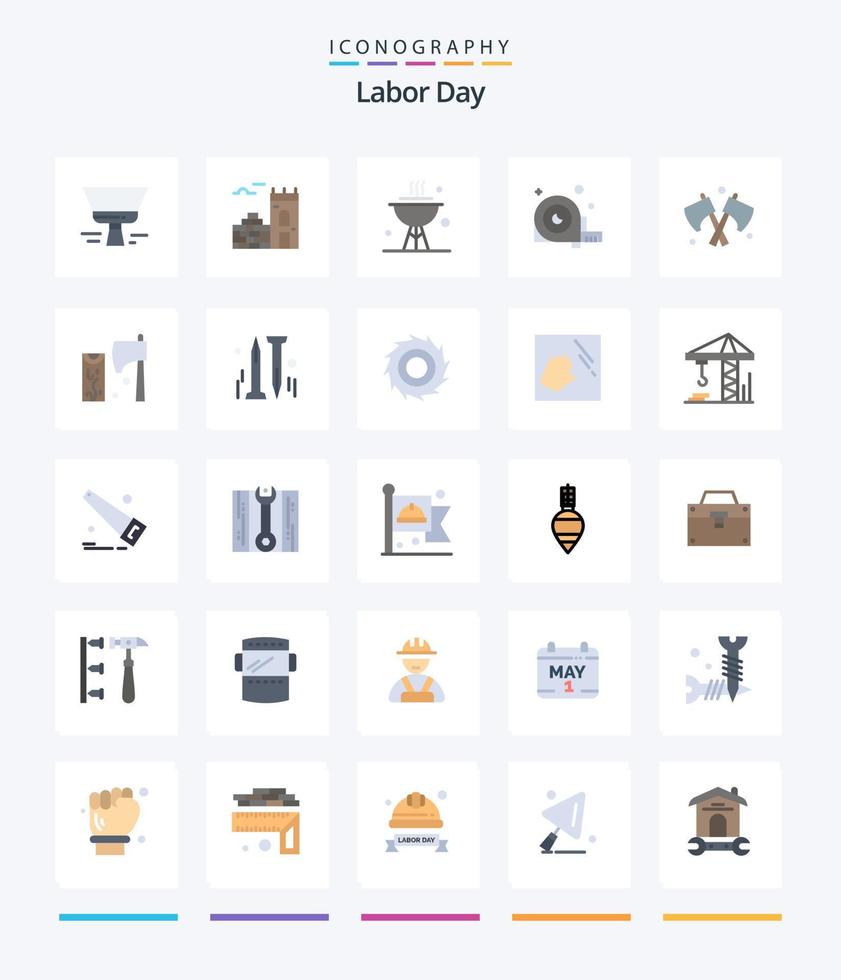 Creative Labor Day 25 Flat icon pack  Such As tool. tool. cook. ruler. angle vector