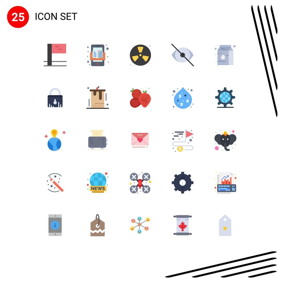 25 Thematic Vector Flat Colors and Editable Symbols of condensed human fire vision face Editable Vector Design Elements