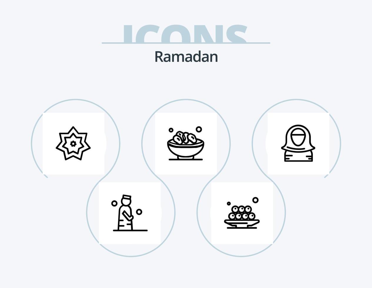 Ramadan Line Icon Pack 5 Icon Design. pray. ramadan. dua. month. islam vector