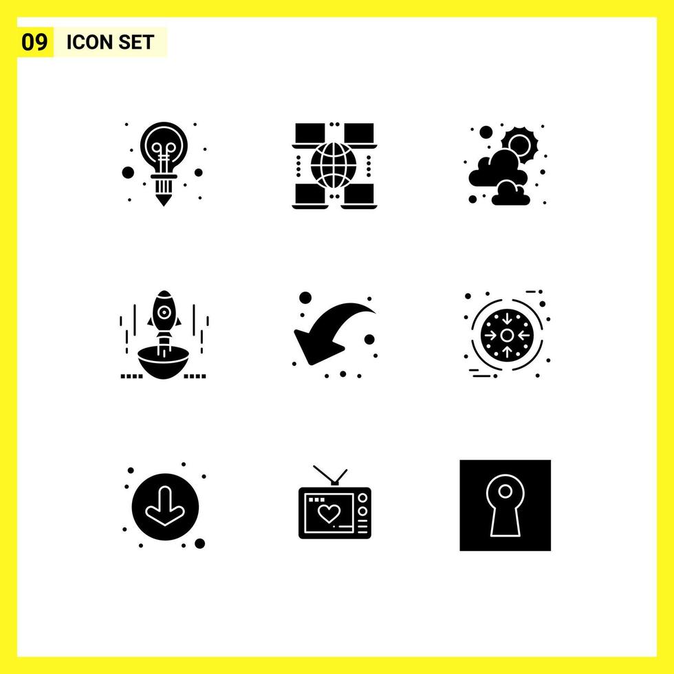 9 Creative Icons Modern Signs and Symbols of share spaceship sunny entrepreneur business Editable Vector Design Elements