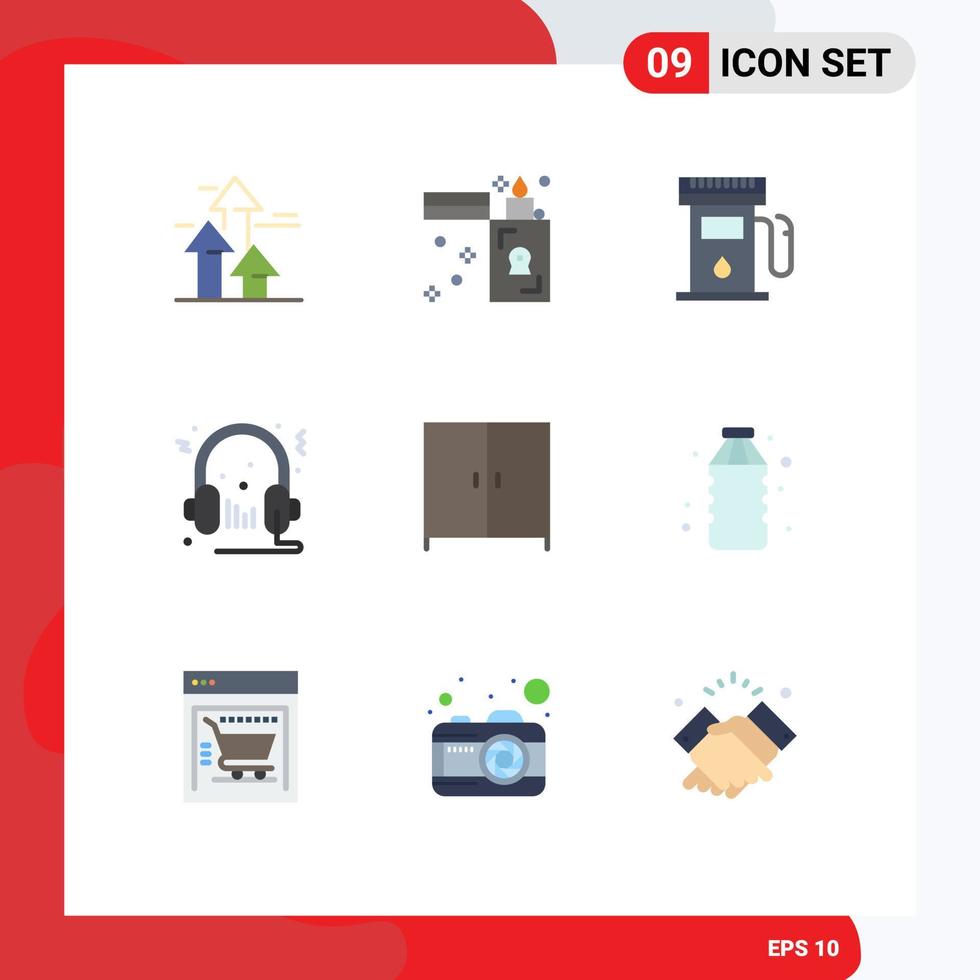 9 Creative Icons Modern Signs and Symbols of microphone audio zippo speaker sign Editable Vector Design Elements