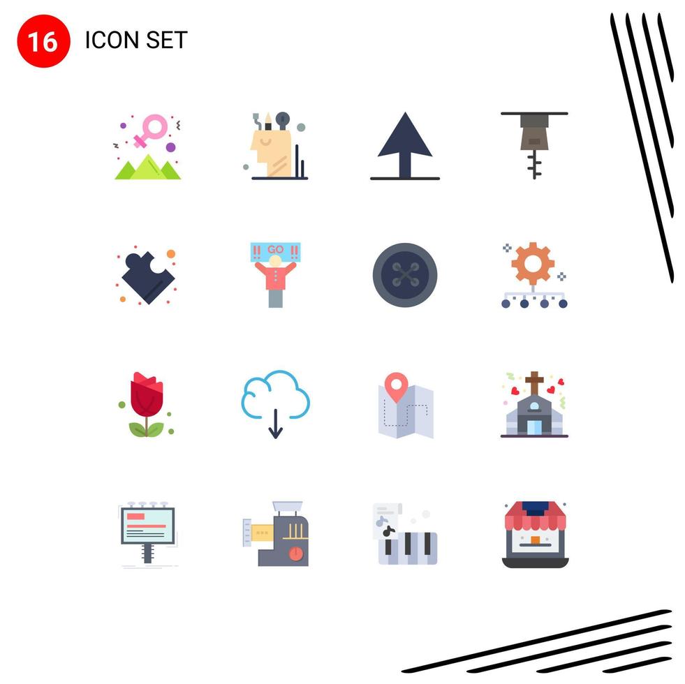 16 Thematic Vector Flat Colors and Editable Symbols of support fan stationary solution complex Editable Pack of Creative Vector Design Elements