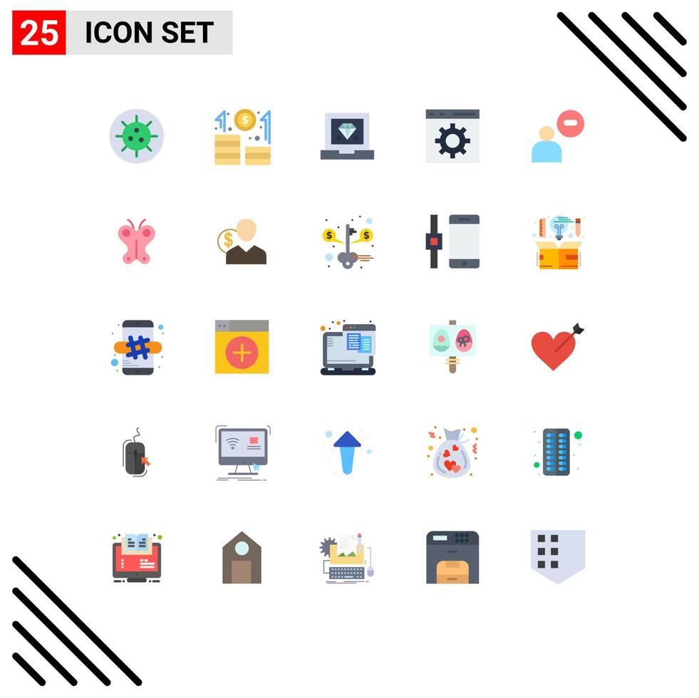 Flat Color Pack of 25 Universal Symbols of easter animal develop less man Editable Vector Design Elements