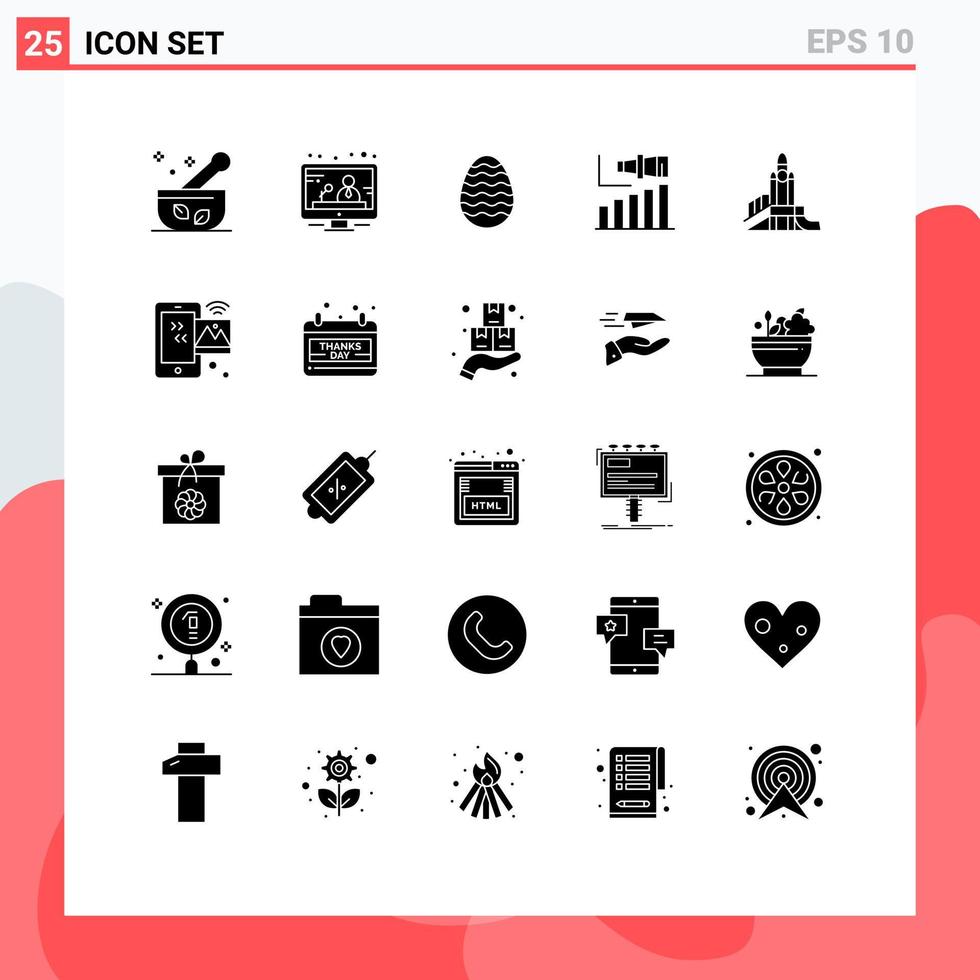 25 iconos creativos signos y símbolos modernos de juegos visión pascua plazo elementos de diseño vectorial editables largos vector