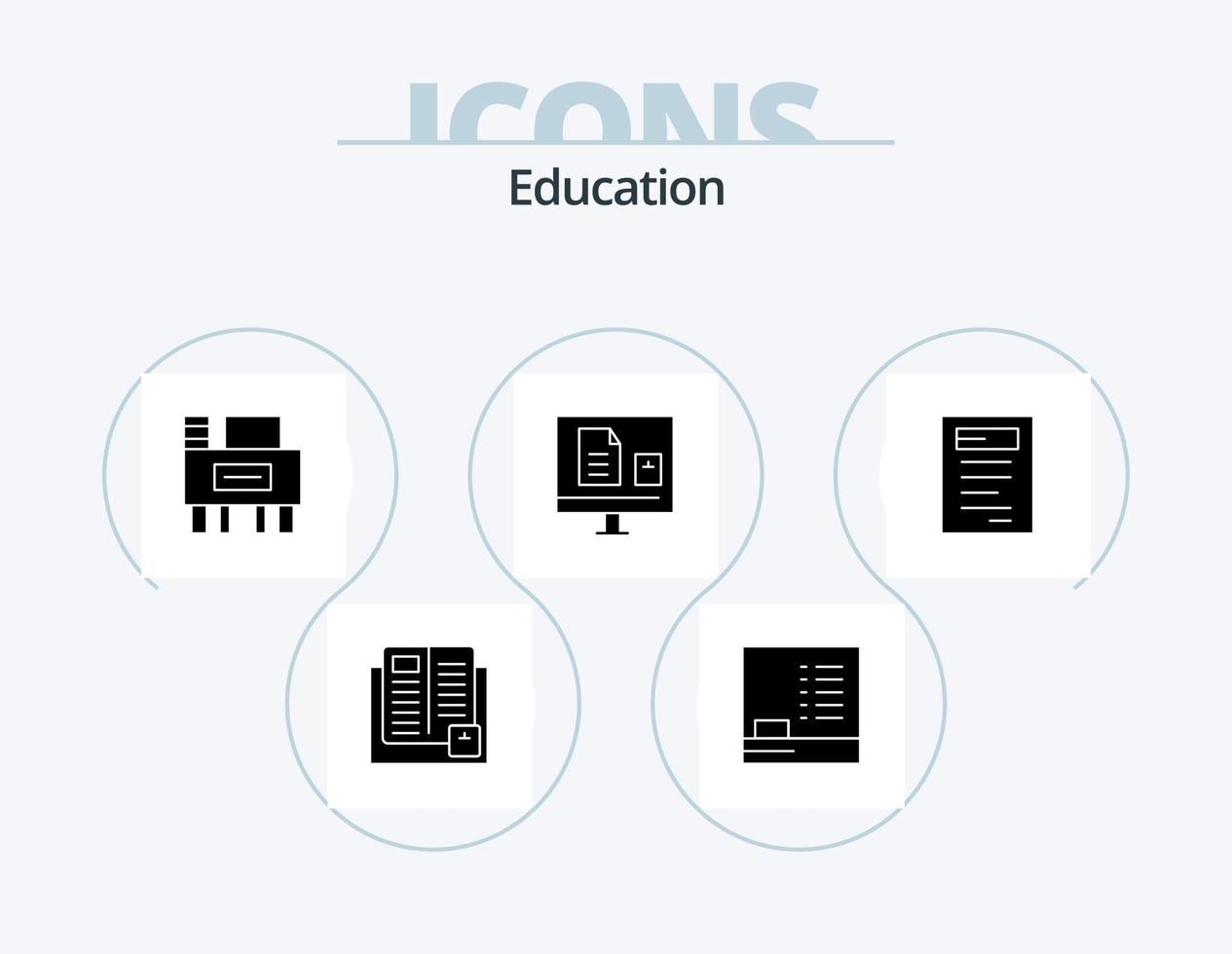 paquete de iconos de glifo de educación 5 diseño de iconos. escuela. aprender. educación. vector